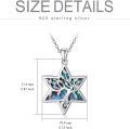 wholesale 925 Sterling Silver Star Shaped Abalone Shell Inlay Celtic Knot Tree Of Life Pendant Necklace-0-4
