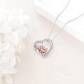 wholesale 925 Sterling Silver French Bulldog Heart Pendant Necklace for Women-0-4