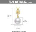 wholesale 14K Gold Leaf Design with White Pearl Pendant Necklace for Women - Elegant  (Length: Adjustable)-0-6