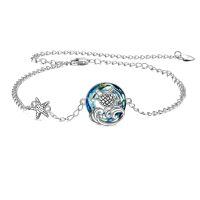 TOUPOP Sterling Silver Crystal Turtle Bracelet Anklet For Women-undefined