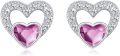 wholesale 925 Sterling Silver CZ Heart Stud Earrings Birthstone Jewelry Gifts-0-0