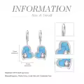 TOUPOP Sterling Silver Turquoise Drop Dangle Leverback Earrings-0-4