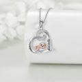 wholesale 925 Sterling Silver Crystal Dog in Heart Pendant Necklace for Women - Pet Lovers' s-0-1
