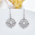 TOUPOP Sterling Silver Compass Earring Cremation Pendant for Ashes Memorial Jewelry-0-2