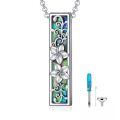 wholesale 925 Sterling Silver Abalone Shell Flower Pendant Urn Keepsake Memorial Ashes Holder Necklace with Funnel and Cleaning Brush Set for Adults (Plumeria)-0-0