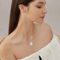 wholesale Sterling Silver Moonstone Lapis Lazuli Larimar Teardrop Pendant Necklace-0-10