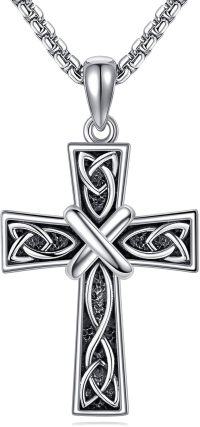wholesale 925 Sterling Silver Celtic Knot Cross Pendant Necklace for Men & Women-Cross B