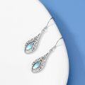 wholesale 925 Sterling Silver Teardrop Moonstone Filigree Dangle Earrings for Women-0-2