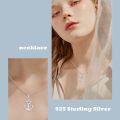 wholesale 925 Sterling Silver Anchor Pendant Necklace with Blue Crystal - Sailor Nautical Jewelry for Women-0-4