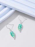 wholesale 925 Sterling Silver Leaf Opal Drop Earrings - Mother's Day Gifts for Women-0-9