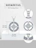 wholesale 925 Sterling Silver Celtic Knot Compass Graduation Cap Pendant Necklace-0-5