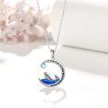 wholesale 925 Sterling Silver Dolphin Necklace with Moon and Stars - I Love You to the Moon & Back Pendant for Women Girls Mothers Day Gift-0-3