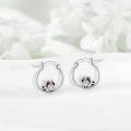 wholesale 925 Sterling Silver Raccoon Animal Lover's Hoop Earrings for Women-0-2