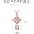 wholesale Gold 925 Sterling Silver Natural Cubic Zirconia Celtic Cross Irish Knot Pendant Necklace-0-11