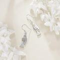 wholesale 925 Sterling Silver Trumpet Shape Dangle Earrings with Cubic Zirconia Stones - Musician's Gift for Her-0-3