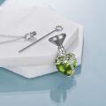 wholesale 925 Sterling Silver Heart Tree of Life Urn Necklace with Green Crystal and Funnel Filler Memorial Jewelry for Women Mom Sister Friend-0-1