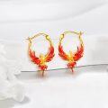 wholesale 925 Sterling Silver Red Phoenix Hoop Earrings for Women-0-3