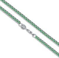 wholesale Sterling Silver Cubic Zirconia Simulated Diamond Tennis Necklace 14 26 -3mm-14 inch-created emerald tennis necklace-Green