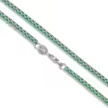 wholesale 925 Sterling Silver Green Cubic Zirconia Tennis Necklace 14-26 Chain Length  for Women and Men-0-0