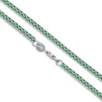 wholesale 925 Sterling Silver Green Zircon Necklace Wholesale With Clasp-3mm-14 inch-created emerald tennis necklace-Green