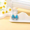 wholesale 925 Sterling Silver Teardrop Turquoise Turtle Coral Drop Earrings Hypoallergenic s for Women Girls-0-2