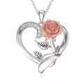 wholesale 925 Sterling Silver & 925 Sterling Silver with Yellow Gold Plating Daisy Flower Pendant Necklaces Wholesale for Women Girls s - F-G Color Cubic Zirconias and I1-I2 Clarity-0-1