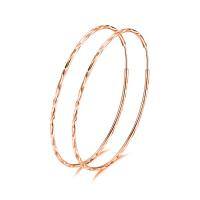 wholesale 925 Sterling Silver Hammered Texture Large Hoops 34g - Diameter 68-70 mm for Women-C-40MM Rose Gold