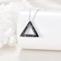 wholesale 925 Sterling Silver Abalone Shell Triangular Pendant Necklaces for Women's Fashion s-0-3