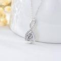 wholesale 14K Gold Pear Cut CZ Infinity Pendant Necklace for Women 17 Chain-0-3