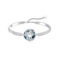 TOUPOP Sterling Silver Blue Crystal Tree Of Life Bracelet For Women-0-0