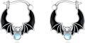 wholesale Silver Bat Shape Enamel Stone 925 Sterling Silver Hoop Earrings for Women - Animal Lover's Gift-0-0