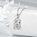wholesale 925 Sterling Silver Penguin Heart-Shaped Pendant Necklace - Gifts for Women-0-2