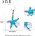 wholesale 925 Sterling Silver Blue Opal Starfish Shell Charm Necklace for Women-0-1