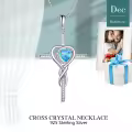 TOUPOP Sterling Silver with Birthstone Crystal Infinity Heart Moon Pendant Necklace-0-4