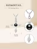 TOUPOP Sterling Silver Black Pearls Cross Necklace Women's Jewelry Gift-0-4