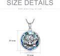 wholesale 925 Sterling Silver Round Blue Crystal Lotus Evil Eye Pendant Necklaces for Women Spiritual Protection s-0-3