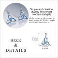 wholesale 925 Sterling Silver Blue Opal Triquetra Drop Earrings with Celtic Design-0-4