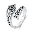 TOUPOP Sterling Silver Witches Knot Celtic Knot Ring Witch Jewelry Gift-0-0