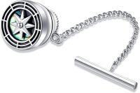 wholesale 925 Sterling Silver Compass Abalone Shell & Black Onyx Masonic Viking Tie Tack Gift for Men-Compass