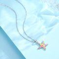 wholesale 925 Sterling Silver Pink Opal Starfish Pendant Necklace Sea Life Jewelry-0-4