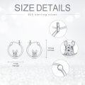 wholesale 925 Sterling Silver French Bulldog Animal Design Huggie Hoop Earrings for Women Girls  38mm Diameter-0-4