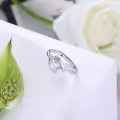 TOUPOP 14K Gold Moissanite Personalized Twisted Knot Solitaire Engagement Ring-0-2
