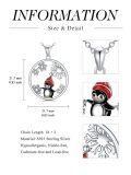 TOUPOP 925 Sterling Silver Snowflake Penguin Snowman Pendant Necklace-0-4