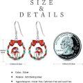 wholesale 925 Sterling Silver Metal Snowman Christmas Dangle Earrings with Red Bow and Green Stripes - Holiday  for Women-0-3