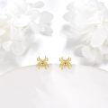 wholesale 10K Gold Spider Stud Earrings - Fine for Women & Girls-0-2