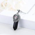 wholesale 925 Sterling Silver Black Obsidian Healing Crystal Dragon Head Pendant Necklaces for Men & Women-0-1