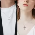 TOUPOP Sterling Silver Crucifix Necklace with Stones, Christian Jewelry Gift-0-4