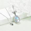 wholesale 925 Sterling Silver Teardrop Hummingbird Flower Keepsake Pendant Urn Necklace with Funnel and Fill Tool for Ashes Cremation Jewelry-0-2