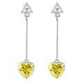 wholesale 925 Sterling Silver Blue Crystal Heart Drop Earrings with Trinity Knot Topper-0-1