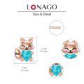 wholesale 925 Sterling Silver Cute Fox Holding Heart Earrings Wholesale Pink-0-47